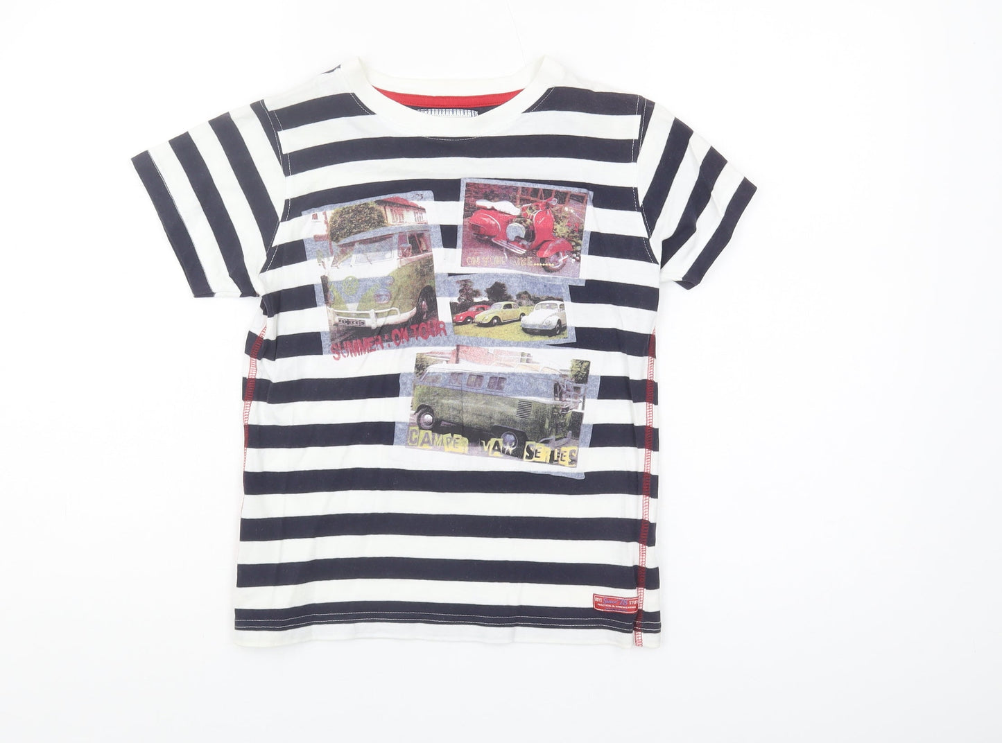Adventurers Boys Black Stripe T-Shirt 13 Years Casual Style