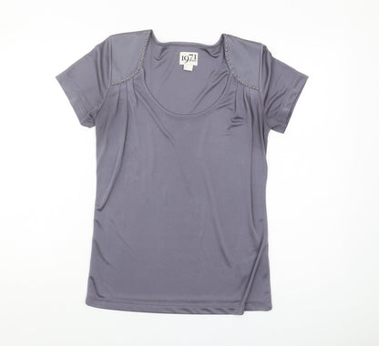 Womens UK Size S Reiss Grey Basic Blouse
