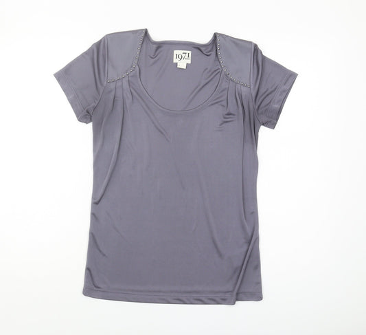Womens UK Size S Reiss Grey Basic Blouse