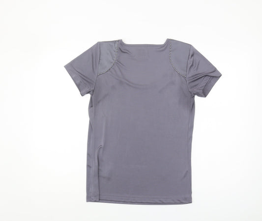 Womens UK Size S Reiss Grey Basic Blouse