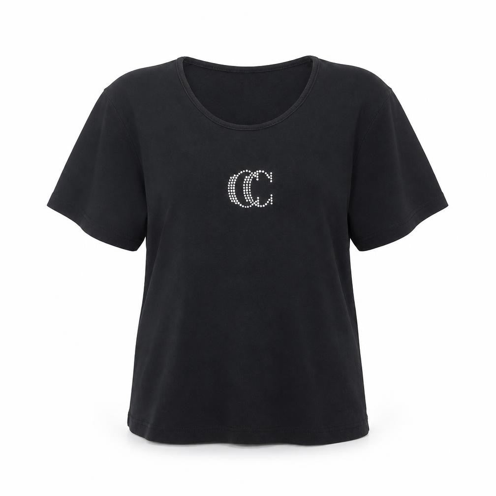 Womens UK Size XL Country Casuals Black Basic T-Shirt