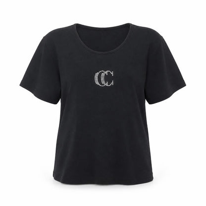 Womens UK Size XL Country Casuals Black Basic T-Shirt