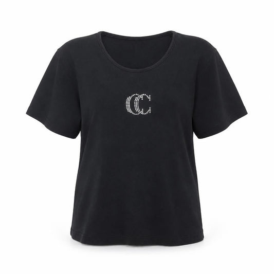 Womens UK Size XL Country Casuals Black Basic T-Shirt