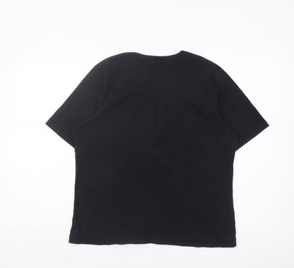 Womens UK Size XL Country Casuals Black Basic T-Shirt