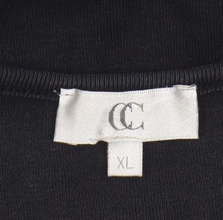 Womens UK Size XL Country Casuals Black Basic T-Shirt