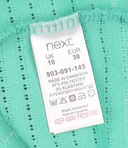 Womens UK Size 10 NEXT Green Basic T-Shirt
