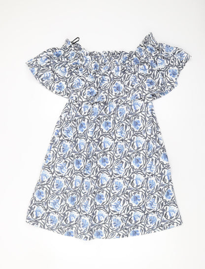 H&M Women’s Multicoloured Floral Off-Shoulder Dress Size 12