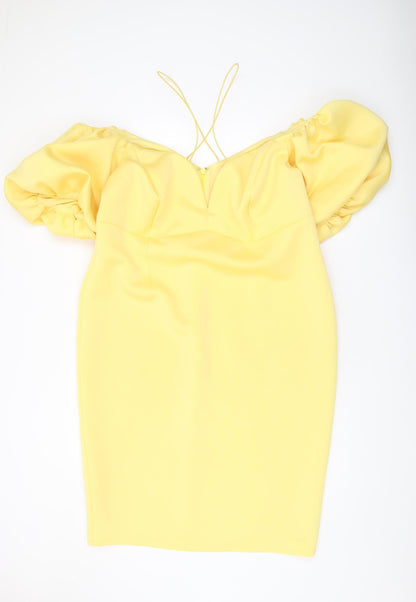 ASOS Women's Yellow Bodycon Dress Size 22