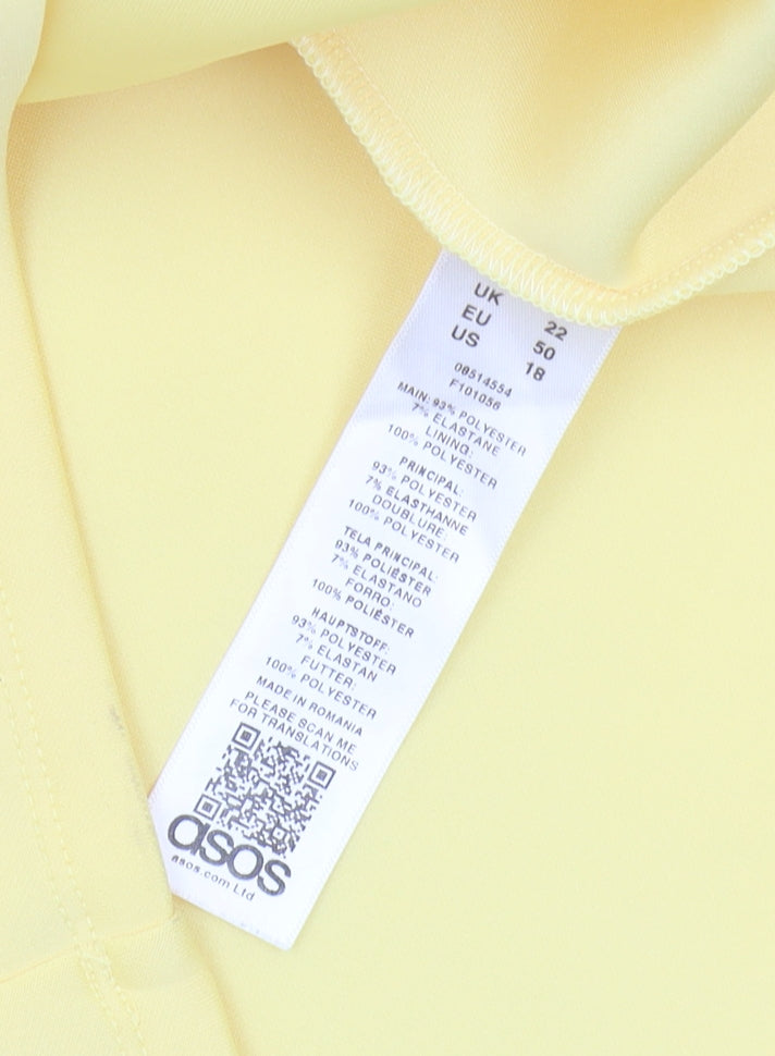 ASOS Women's Yellow Bodycon Dress Size 22