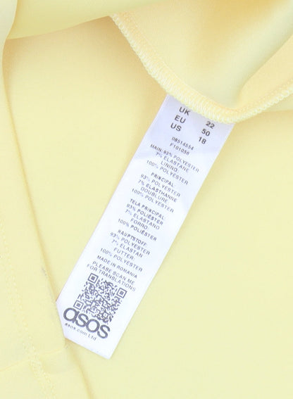 ASOS Women's Yellow Bodycon Dress Size 22