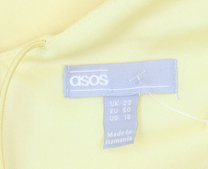 ASOS Women's Yellow Bodycon Dress Size 22