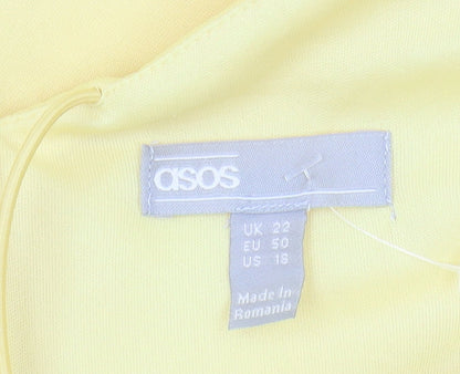 ASOS Women's Yellow Bodycon Dress Size 22