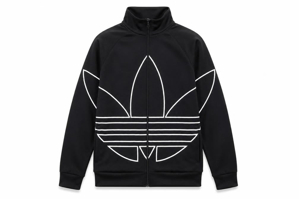 Front view of Adidas boys’ black track jacket 13-14 years sports casual
