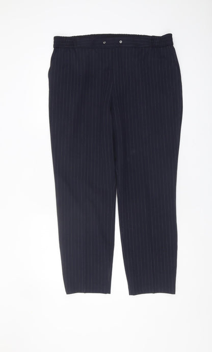 Womens UK Size 14 M&Co Regular Fit Business Casual Navy Trousers