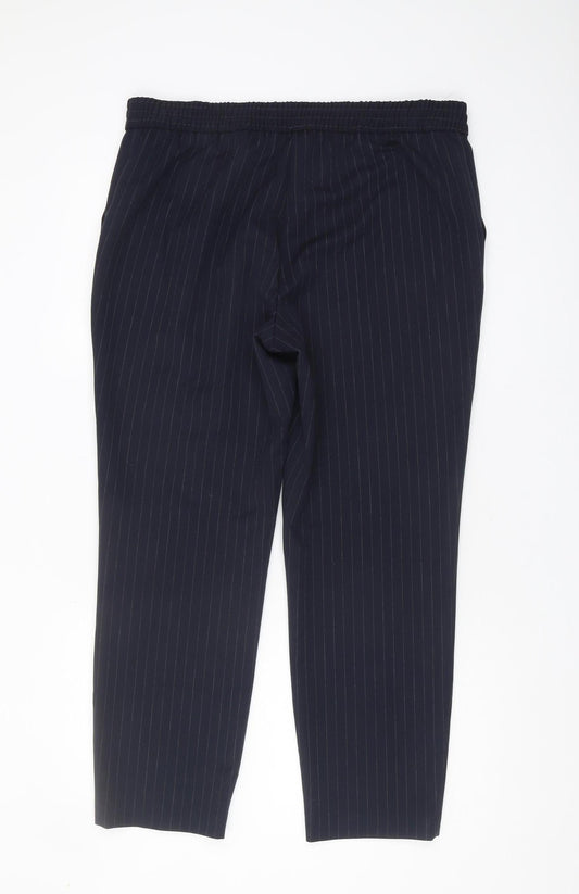 Womens UK Size 14 M&Co Regular Fit Business Casual Navy Trousers