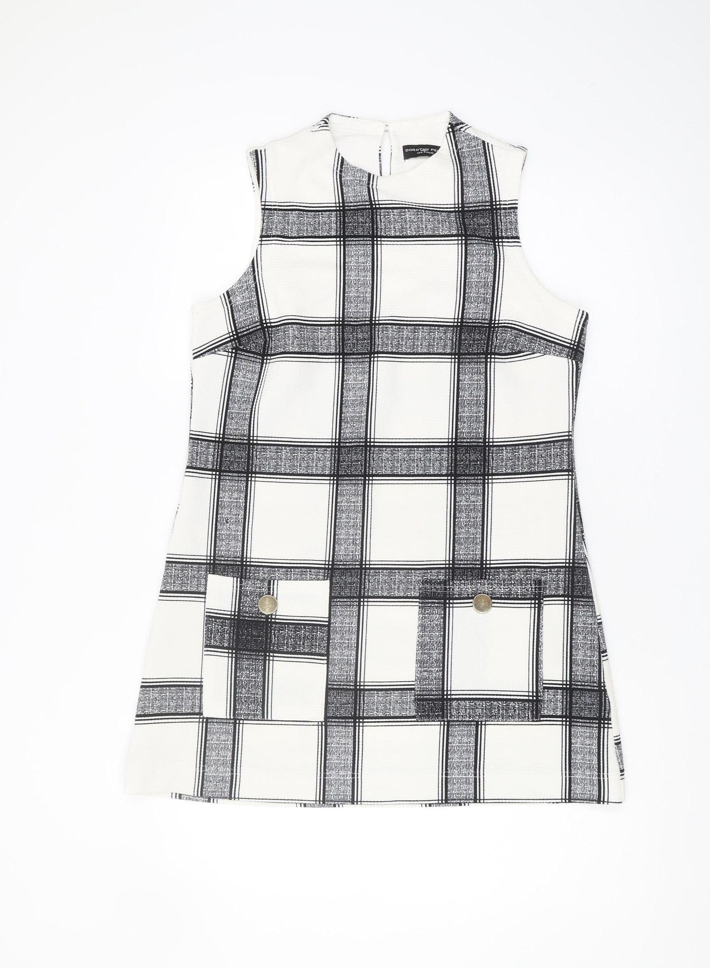 Dorothy Perkins Women's Black Check Shift Dress Size 10