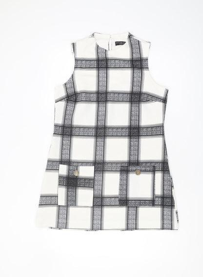 Dorothy Perkins Women's Black Check Shift Dress Size 10