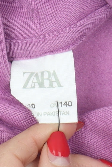 Zara Girls Purple Hoodie 9-10Y Pullover