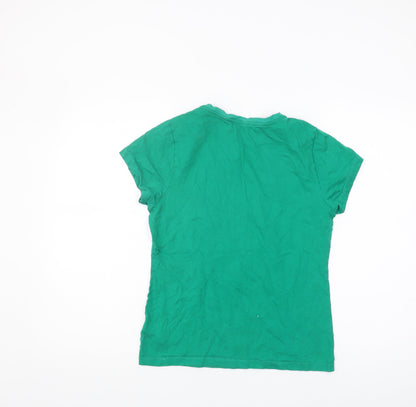 Womens UK Size 2XS Disney Green Basic T-Shirt