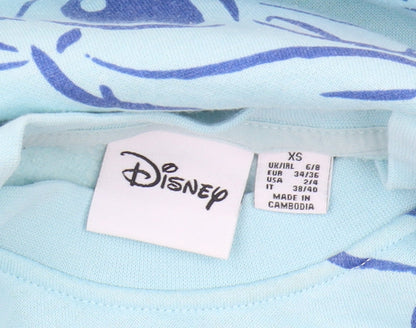 Womens UK Size XS Disney Blue Pullover Sweatshirt