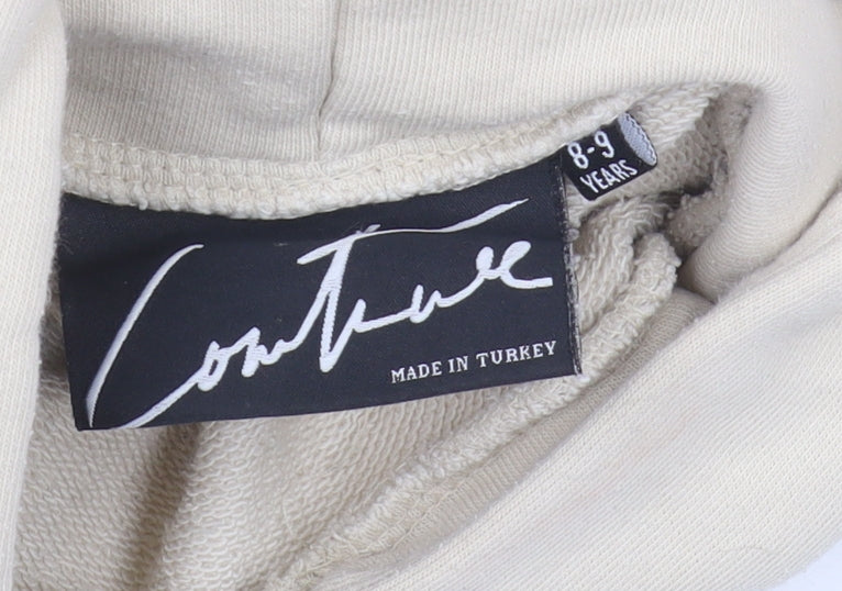The Couture Club Boys Beige Pullover Hoodie 8-9 Years