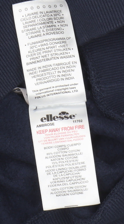 Ellesse Women's Blue Pullover Hoodie, Size 4, Casual Wear