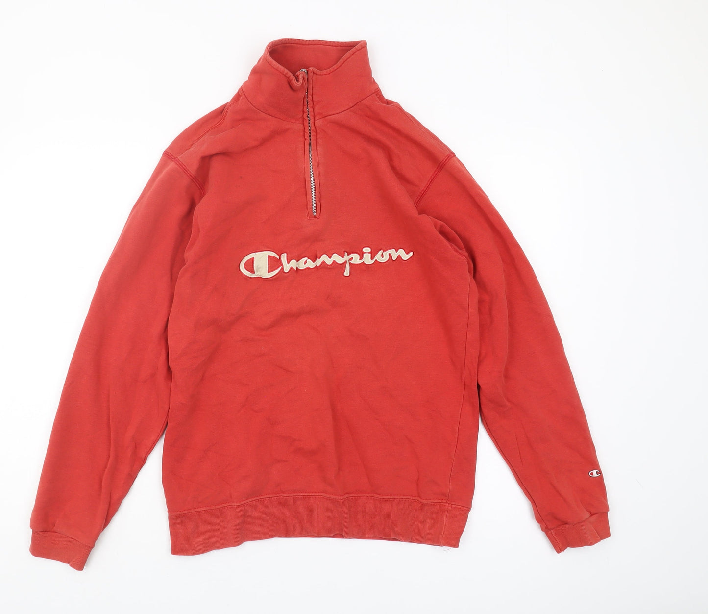 Unisex Adults UK Size S Champion Red 1/4 Zip Sweatshirt
