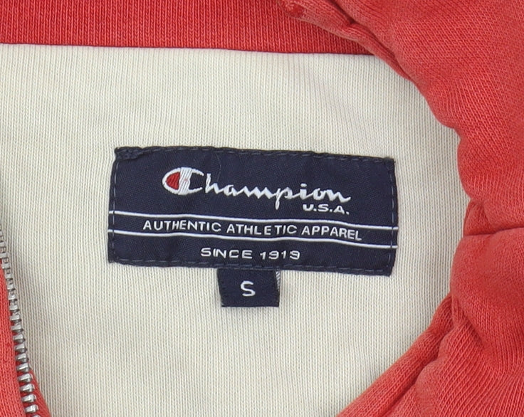 Unisex Adults UK Size S Champion Red 1/4 Zip Sweatshirt