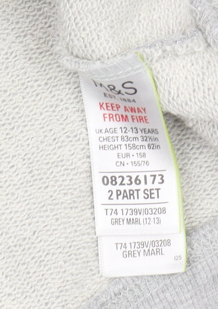 Marks and Spencer Girls Grey Pullover Sweatshirt 12-13 Years