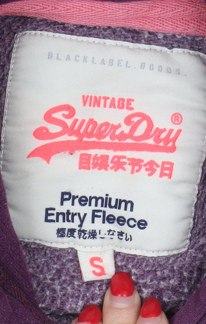 SuperDry Women's Purple Hoodie, Size S, Casual Pullover