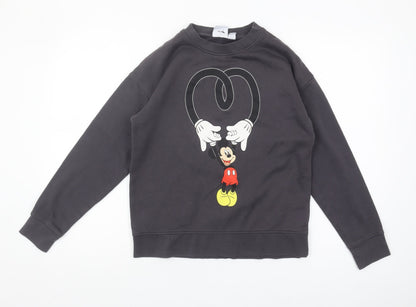 Womens UK Size 2XS Disney Black Pullover Sweatshirt