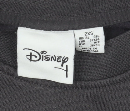 Womens UK Size 2XS Disney Black Pullover Sweatshirt
