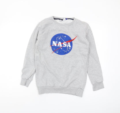 Fabric Flavours Boys Grey NASA Pullover Sweatshirt 11-12 Years