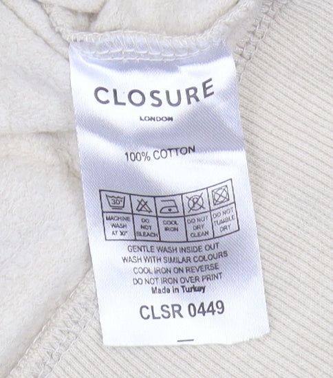 Mens UK Size S Closure London Beige Pullover Hoodie
