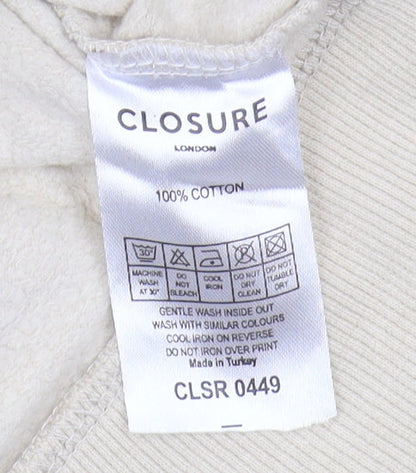 Mens UK Size S Closure London Beige Pullover Hoodie