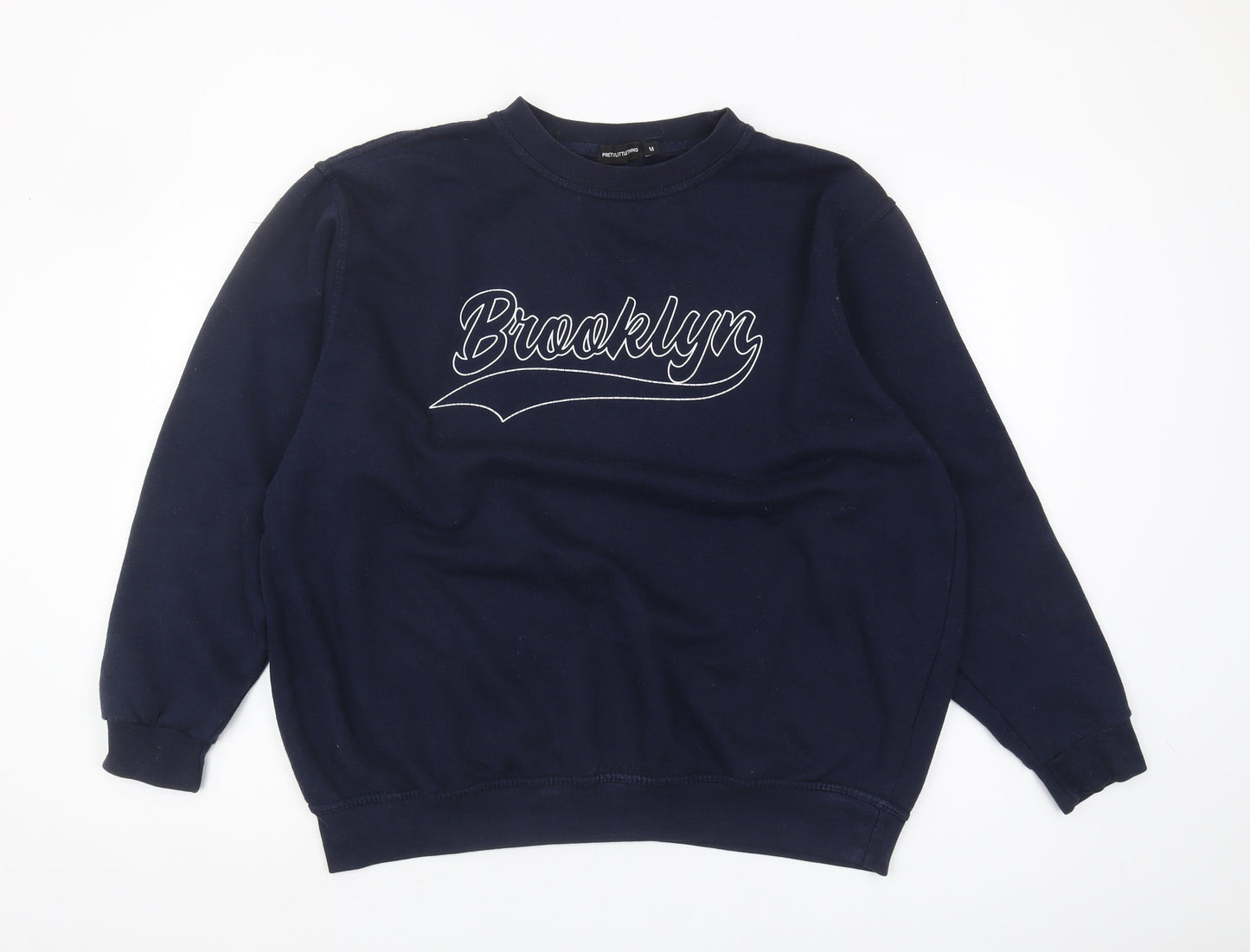 Mens UK Size M PRETTYLITTLETHING Blue Pullover Sweatshirt