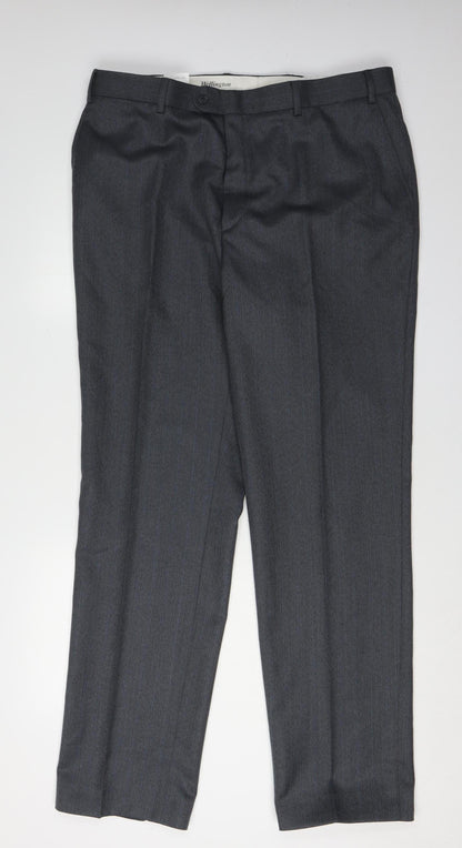Mens UK Size L Wellington Regular Fit Formal Grey Trousers