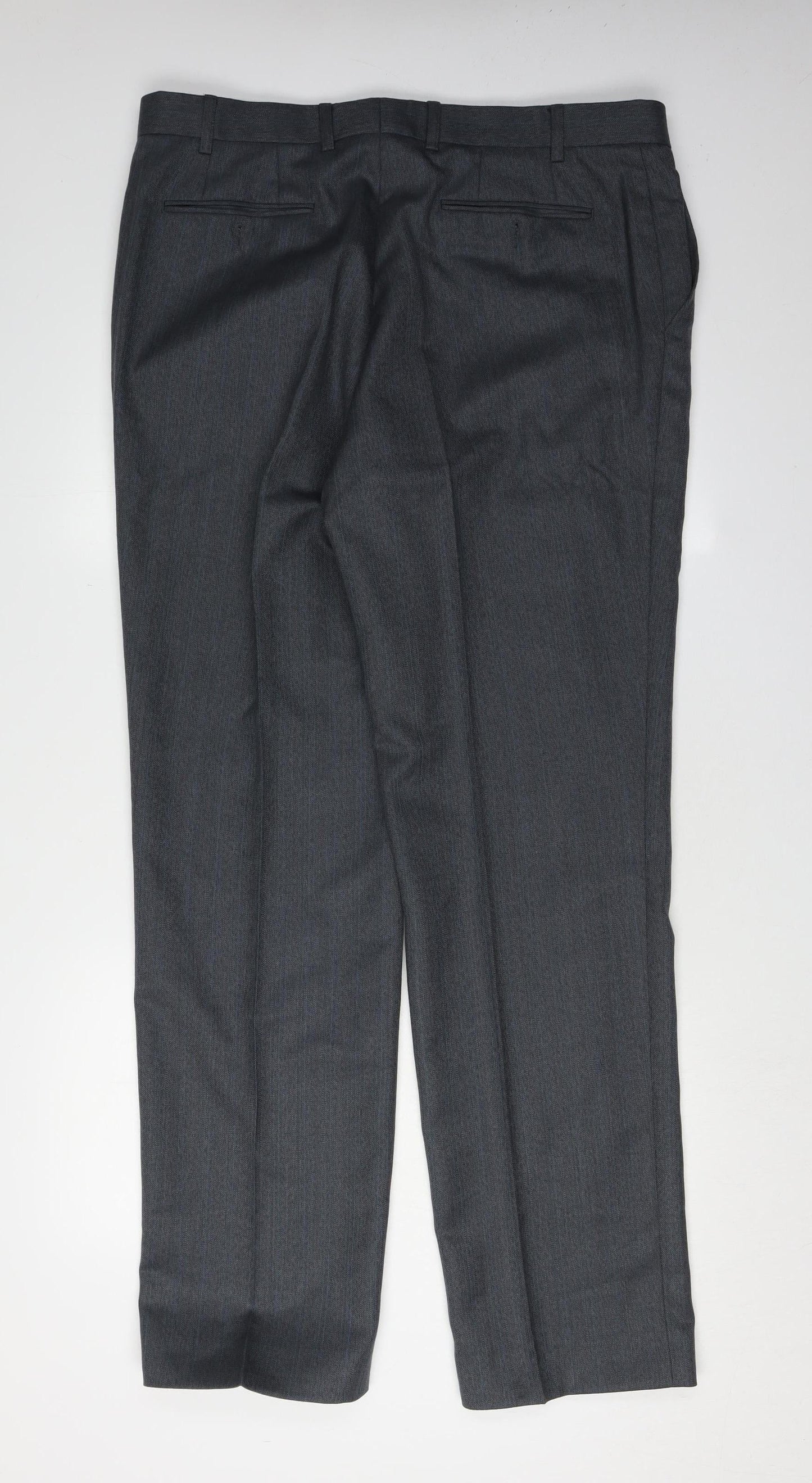Mens UK Size L Wellington Regular Fit Formal Grey Trousers