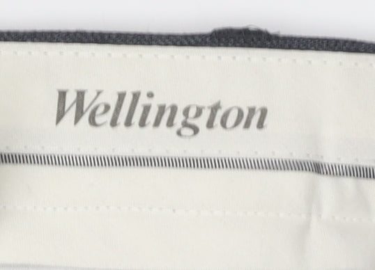 Mens UK Size L Wellington Regular Fit Formal Grey Trousers