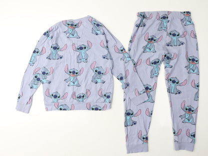 Marks and Spencer Girls Stitch Pyjama Set, Blue, 10-11 Years