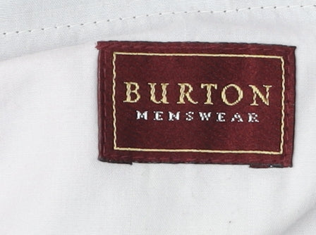 Burton Men's Black Dress Trousers 34L Polyester Flat Front