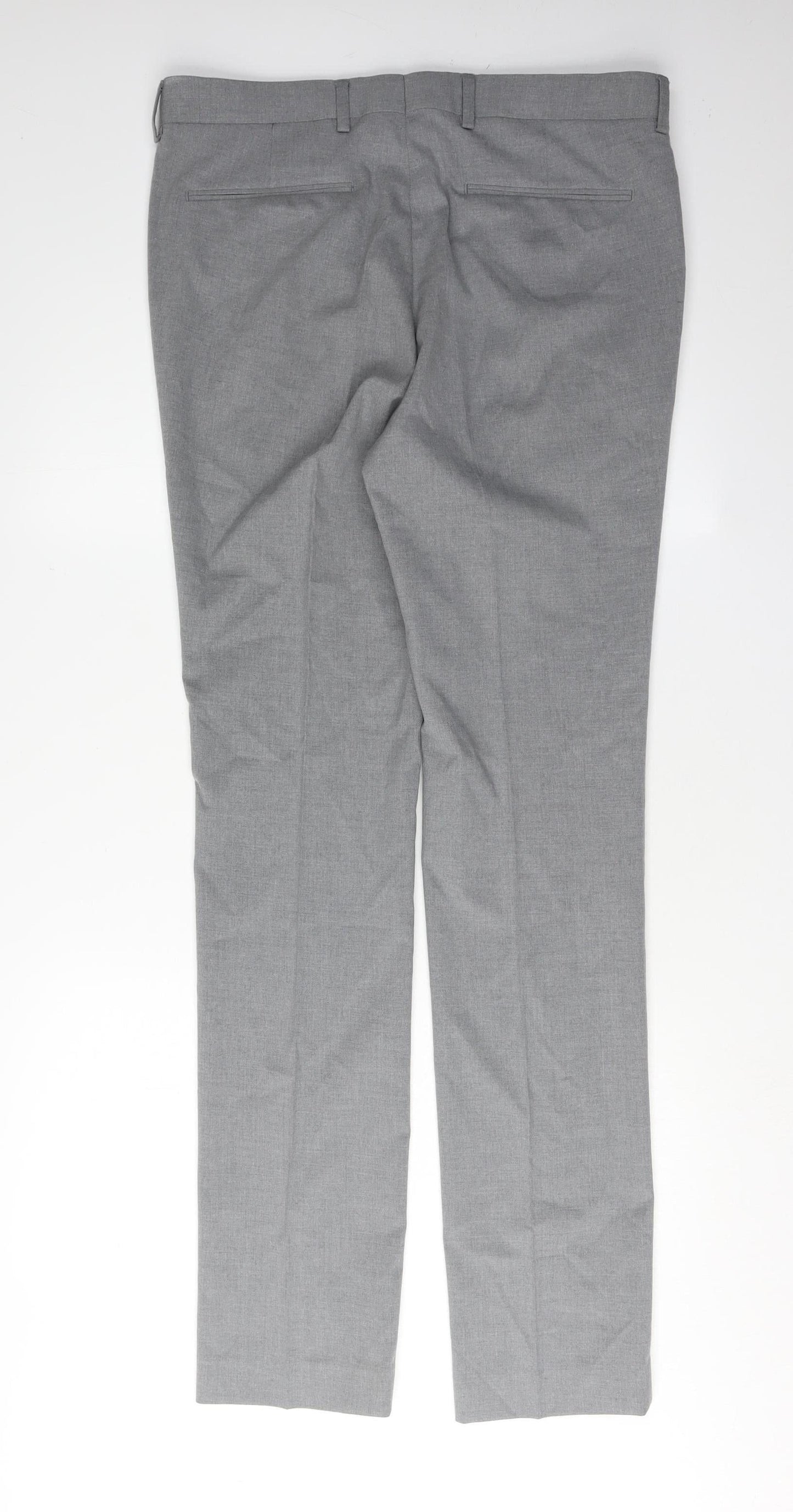 New Look Men's Grey Trousers 34L Formal Straight