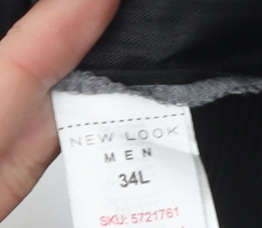 New Look Men's Grey Trousers 34L Formal Straight