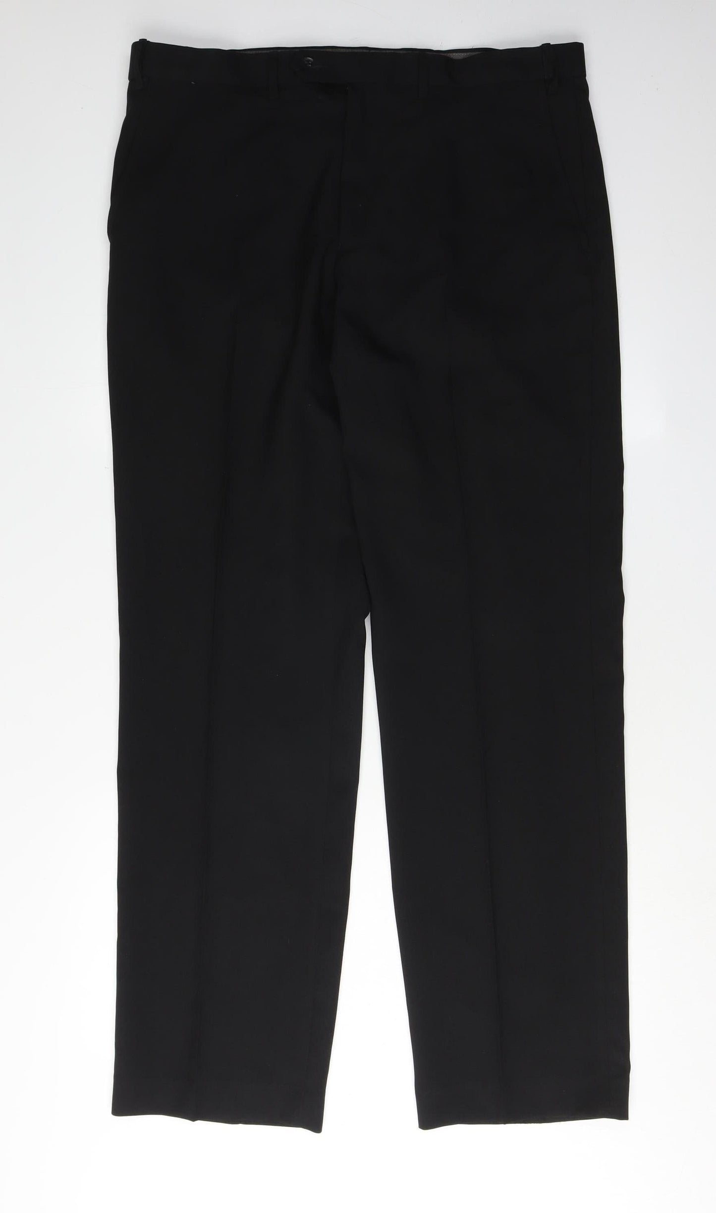 Marks and Spencer Men's Black Regular Trousers L