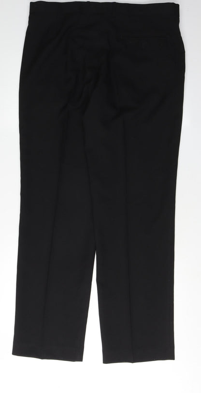 Marks and Spencer Men's Black Regular Trousers L