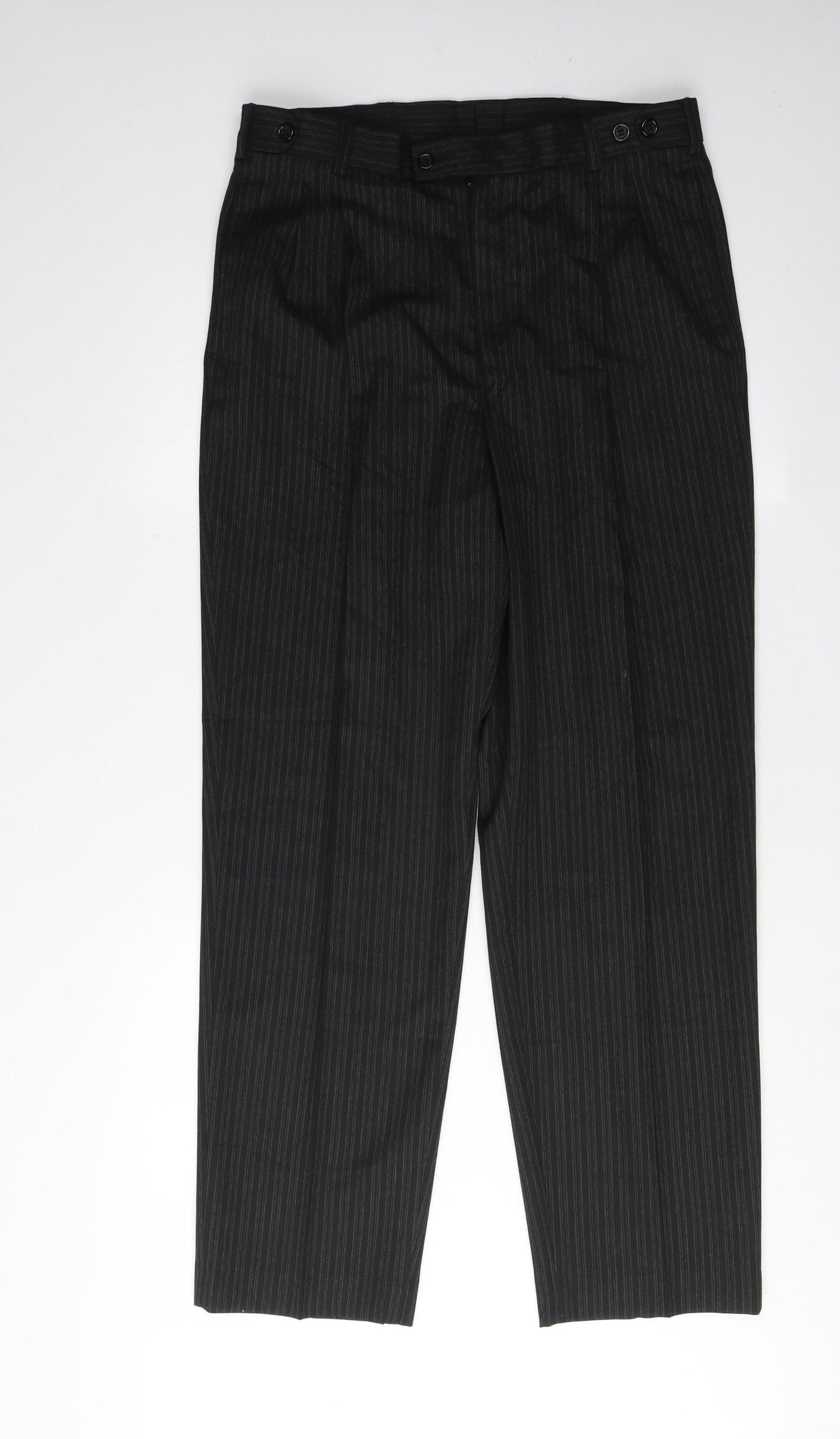 Brown's Men's Black Striped Trousers Size 34R