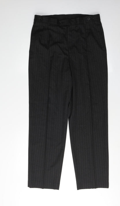 Brown's Men's Black Striped Trousers Size 34R