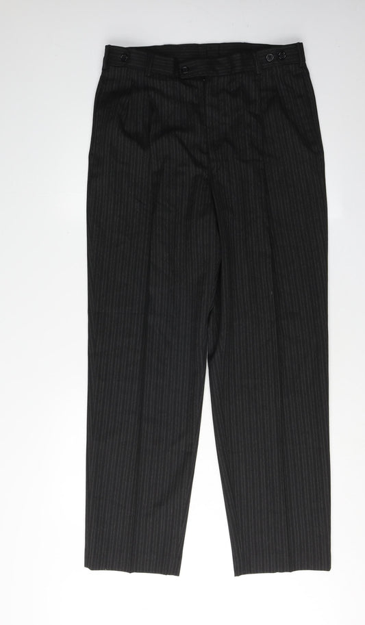 Brown's Men's Black Striped Trousers Size 34R