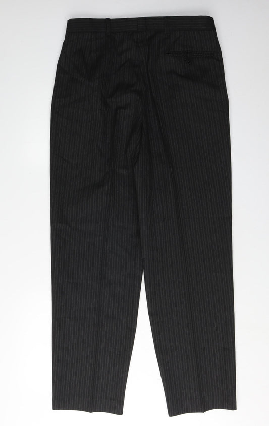 Brown's Men's Black Striped Trousers Size 34R