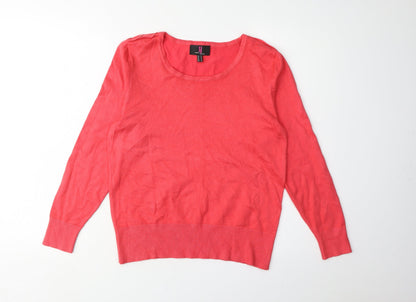 Womens UK Size M Simon Jeffrey Red Pullover Jumper